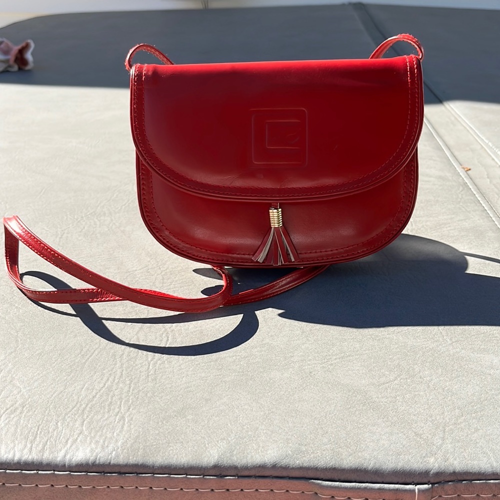 Beautiful red leather cross bag
